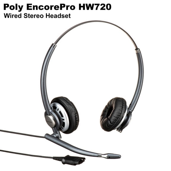 HP Poly EncorePro HW720 Binaural QD Wired Headset with Carry Case 805H6AA