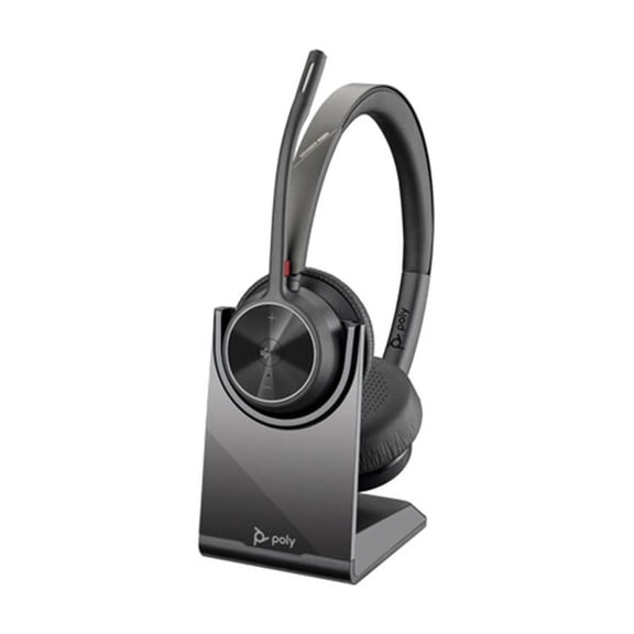 HP Poly Voyager 4320 UC Wireless Stereo Headset with Charging Stand and USB-A Adapter, Microsoft Teams Certified