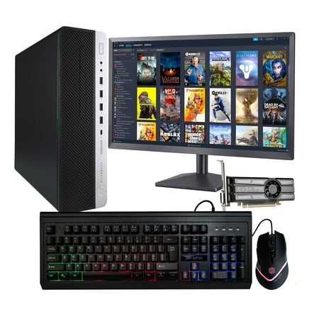 HP Prebuilt Gaming Desktop Computer | Intel i5 + GeForce GT 1030 2GB GPU | 1080p Gaming PC | 16GB DDR4 RAM | 1TB SSD | Internal Wi-Fi 6 PCIe Adapter | Windows 11 Pro | 22in LCD Monitor