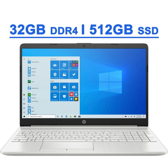 HP Premium Business 15 Laptop 15.6” Diagonal HD Touchscreen 11th Gen Intel Quad-Core i5-1135G7 32GB DDR4 512GB SSD Intel Iris Xe Graphics Backlit Keyboard HDMI USB-C Office365 WiFi Win10 Silver