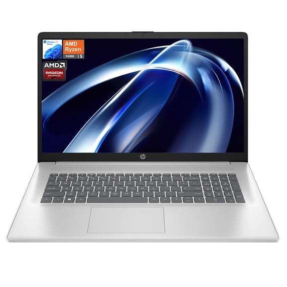 HP Premium-Performance Daily Use Laptop, 17.3" FHD 1920*1080, AMD Ryzen 5 7430U, 16GB RAM, 512GB SSD, Wi-Fi 6, Webcam, HDMI, Windows 11 Home, Silver
