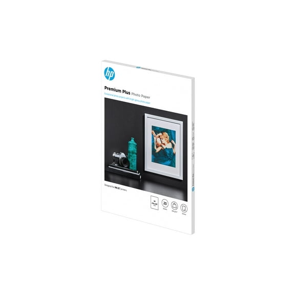 HP Premium Plus Photo Paper - Glossy - A4 (8.25 in x 11.7 in) - 300 g/m - 20 sheet(s) photo paper - for Envy 100 D410; Officejet 76XX; PageWide MFP 377; PageWide Pro 452; Photosmart 5525, 6525
