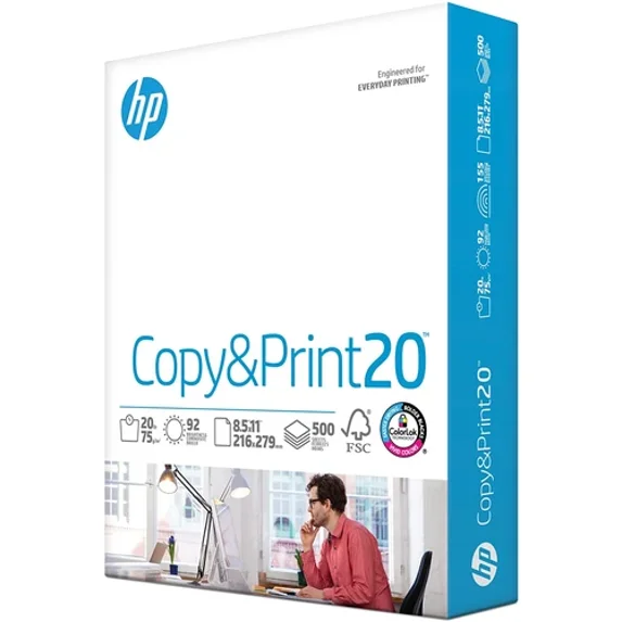 HP Printer Paper | 8.5 X 11 Paper | Copy &Print 20 Lb | 1 Ream Case - 500 Sheets
