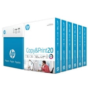 HP Printer Paper - Copy and Print, 20 lb., 8.5" x 11", 2,400 Sheets, 6 Pack, White