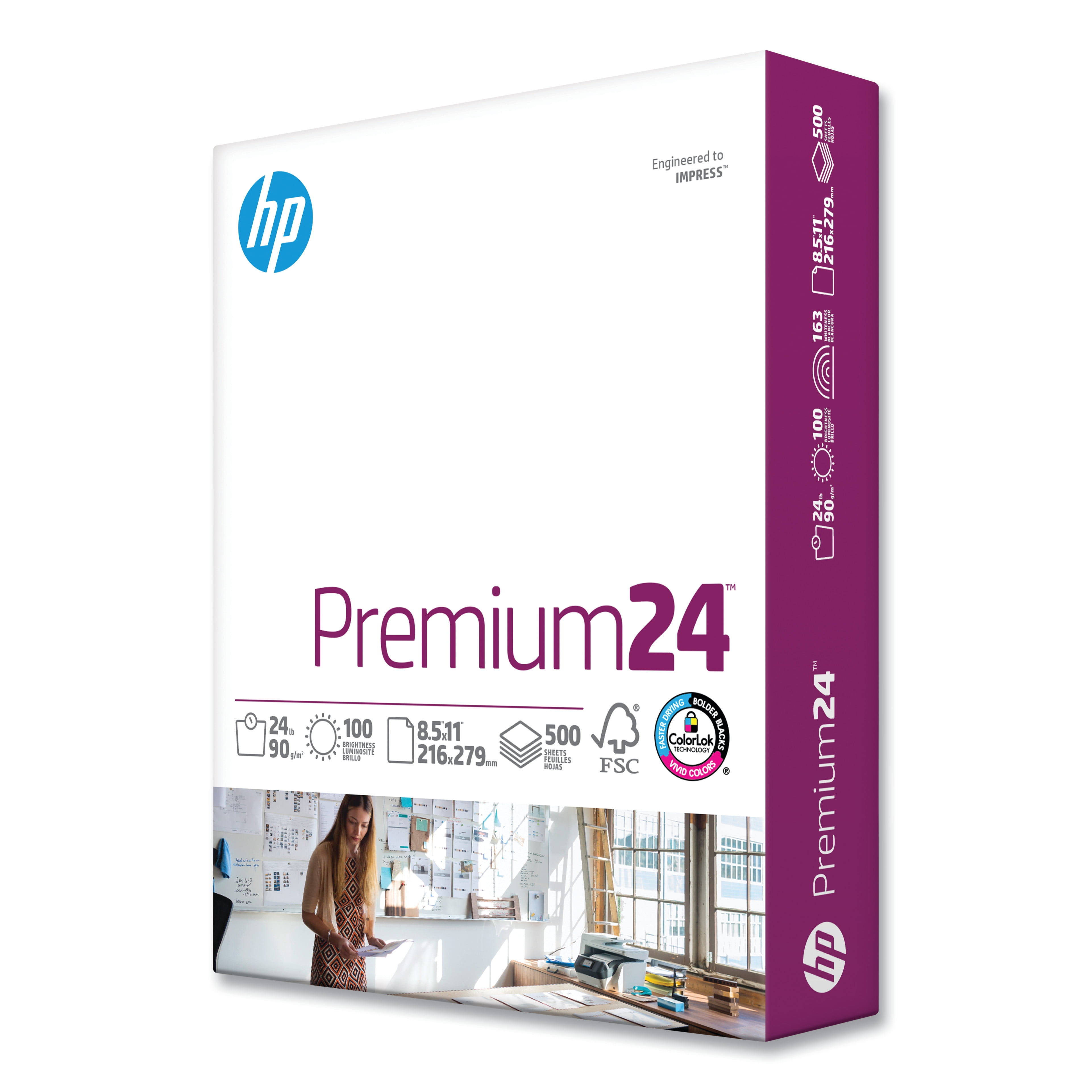HP Printer Paper | 8.5 x 11 Paper | Multipurpose 20 lb | 3 Ream Case - 1500 Sheets | 96 Bright | Made in USA - FSC Certified Copy Paper |112300C