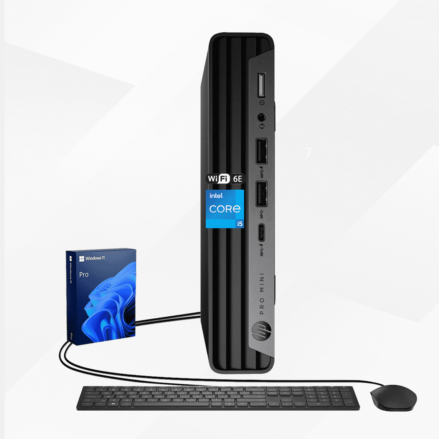HP Pro 400 G9 Business Mini Desktop, Intel i5-14500T, 16GB DDR5, 512GB SSD, Wired KB & M, W11P, Black