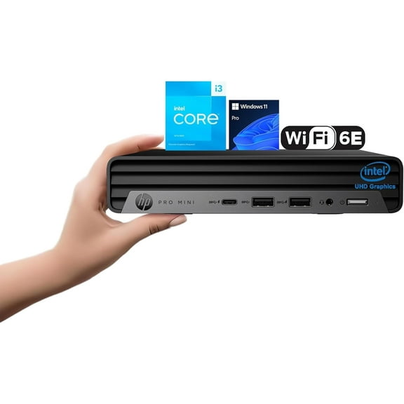 HP Pro 400 G9 Mini Business Desktop Computer, 13th Gen Intel Core i3-13100T (Up to 4.2GHz), 16GB DDR5 RAM, 512GB PCIe SSD, 3-Display Support, USB-C, Bluetooth 5.2, Wi-Fi 6, KB&Mouse, Windows 11 Pro