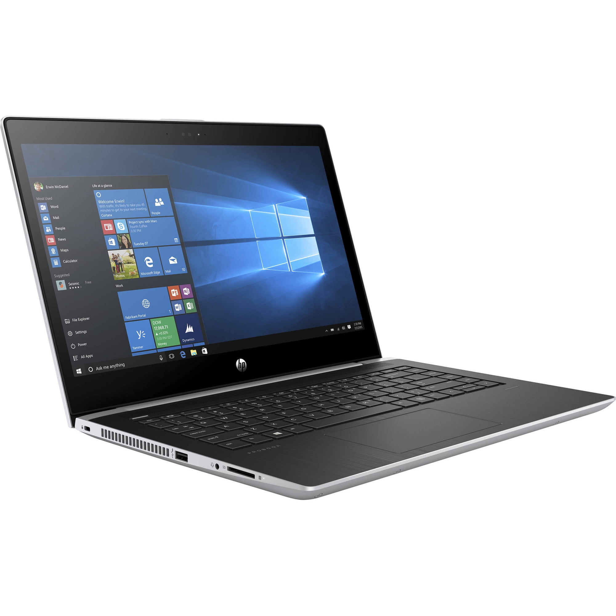 HP ProBook 440 G5 Notebook PC (2SU15UT) Windows 10 Pro 64 Intel Core i5-8250U with Intel UHD Graphics 620 (1.6 GHz 6 MB) 256 GB PCIe NVMe SSD 8 GB DDR4-2400 SDRAM 14"Intel UHD Graphics 620