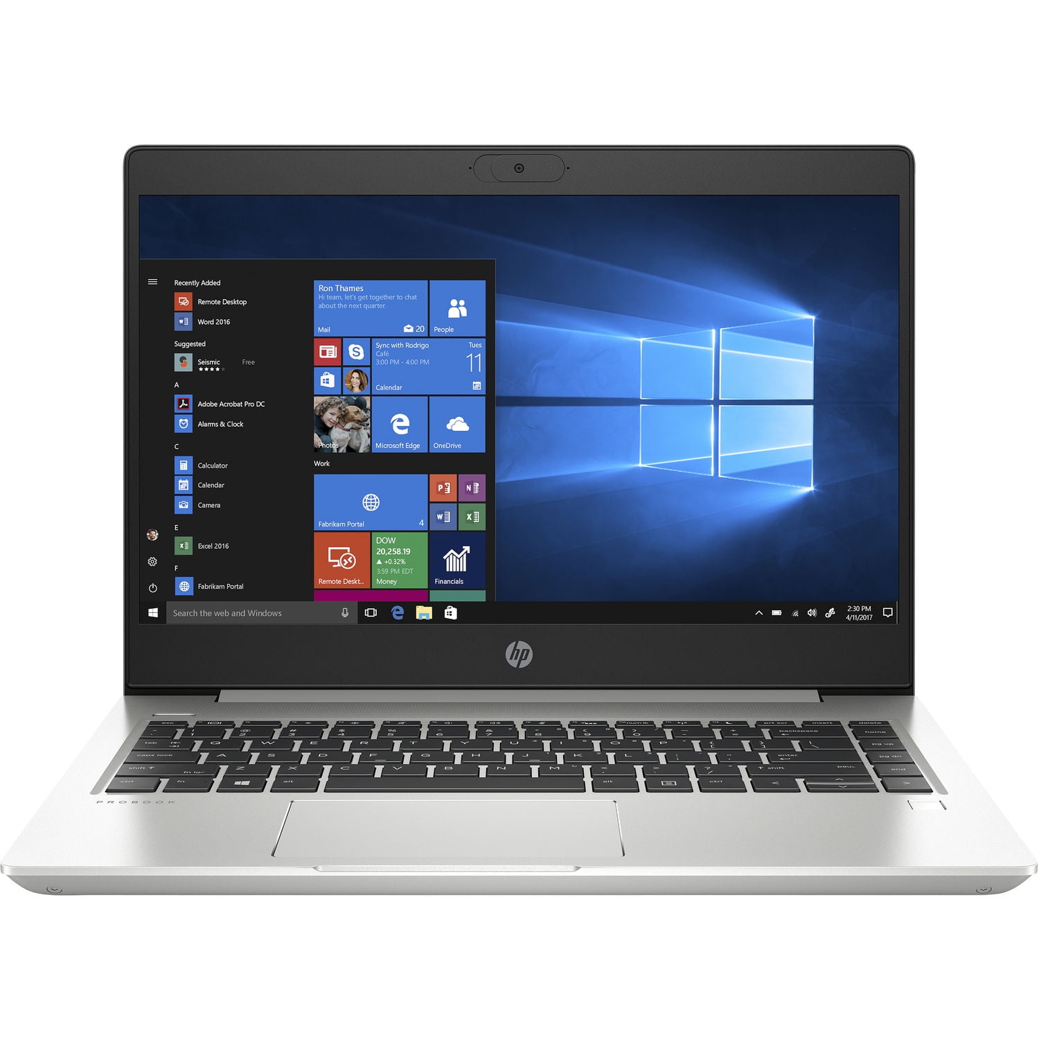 HP ProBook 445 G7 14" FHD PC Laptop, AMD Ryzen 5, 16GB RAM, 256GB SSD, Windows 10 Pro, Silver, 3G342UT#ABA