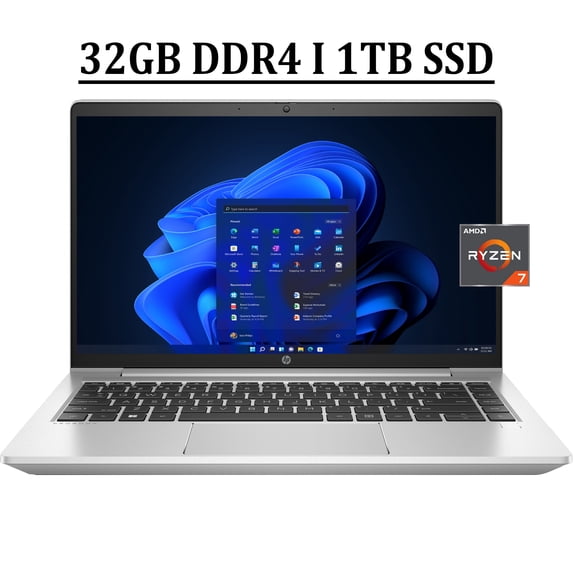 HP ProBook 445 G9 14 Wolf Pro Security Edition Business Laptop 14" FHD IPS Display AMD Octa-Core Ryzen 7 5825U Processor 32GB DDR4 1TB SSD Backlit Fingerprint HDMI USB-C Webcam Win10 Pro Silver