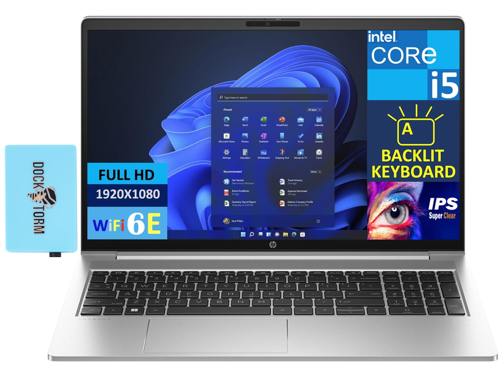 Windows 10 Business Laptop HP ProBook 450 G10 Business Laptop 15.6" IPS FHD Display (Intel i5