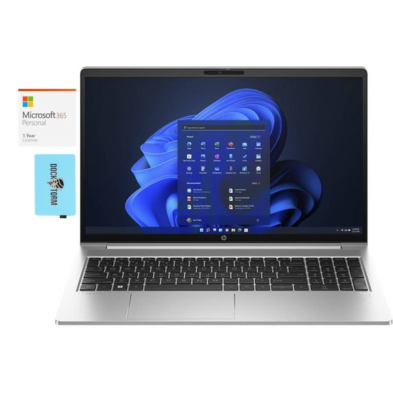 HP ProBook 455 G10 Home/Business Laptop (AMD Ryzen 5 7530U 6-Core, 15.6in 60 Hz Full HD (1920x1080), AMD Radeon, 16GB RAM, 256GB PCIe SSD, Win 11 Pro) with Microsoft 365 Personal , Dockztorm Hub