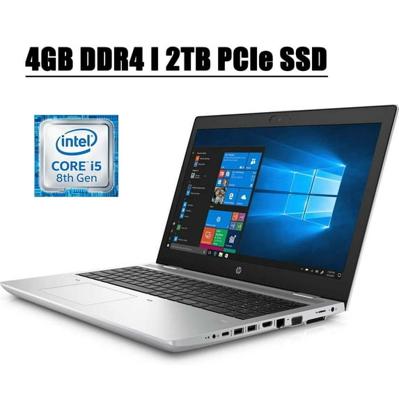 HP ProBook 650 G5 2020 Premium Business Laptop Computer I 15.6 inch FHD IPS Display I Intel Quad-Core i5-8265U(>i7-7500U) I 4GB DDR4 2TB PCIe SSD I Backlit KB DVD Fingerprint USB-C Win 10 Pro
