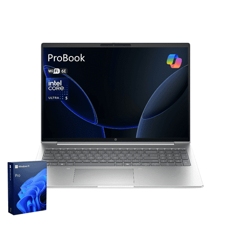 HP ProBook Business Laptop, 16" FHD+ , Intel Core Ultra 5 125U, 16GB DDR5, 512GB SSD, Wi-Fi 6E, Windows 11 Pro, Silver