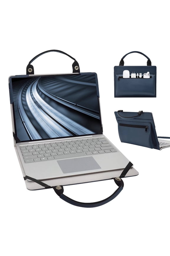 HP ProBook X360 Fortis 11 G10 Laptop Sleeve, Leather Laptop Case for HP ProBook X360 Fortis 11 G10 with Accessories Bag Handle (Blue)