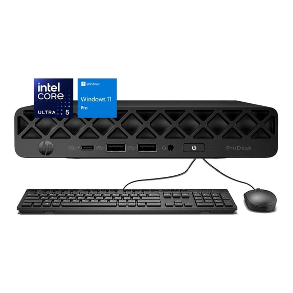 HP ProDesk 4 G1i Business Mini Desktop, Intel Core Ultra 5 235T, 16GB DDR5, 512GB SSD, Windows 11 Pro, Black