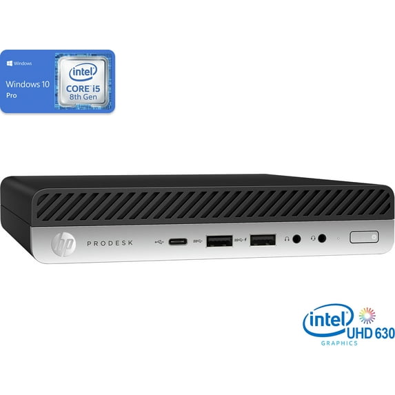HP ProDesk 600 G4 Mini PC, Intel Core i5-8600T Upto 3.7GHz, 8GB RAM, 256GB NVMe SSD, DisplayPort, VGA, Wi-Fi, Bluetooth, Windows 10 Pro (1B231UT)