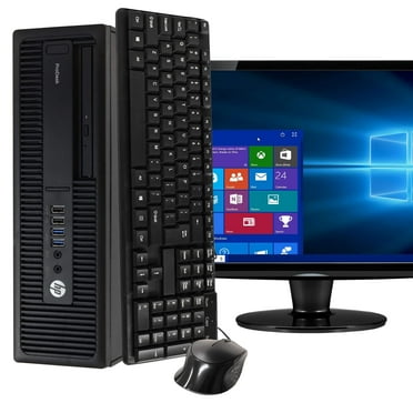 Pre-Owned HP ProDesk 600G2 Desktop Computer PC, Intel Quad-Core i5, 250GB HDD, 4GB DDR4 RAM, Windows 10 Home, DVD, WIFI, 22in Monitor, USB Keyboard and Mouse (Used )