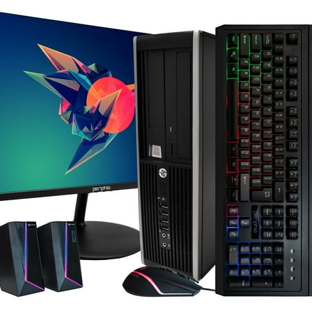 Pre-Owned HP ProDesk 6300 Desktop Computer PC, Intel Quad-Core i5, 512GB SSD, 16GB DDR3 RAM, Windows 10 Pro, DVD, WIFI, New 24in Monitor, RGB Keyboard and Mouse, Bluetooth Included (Used )