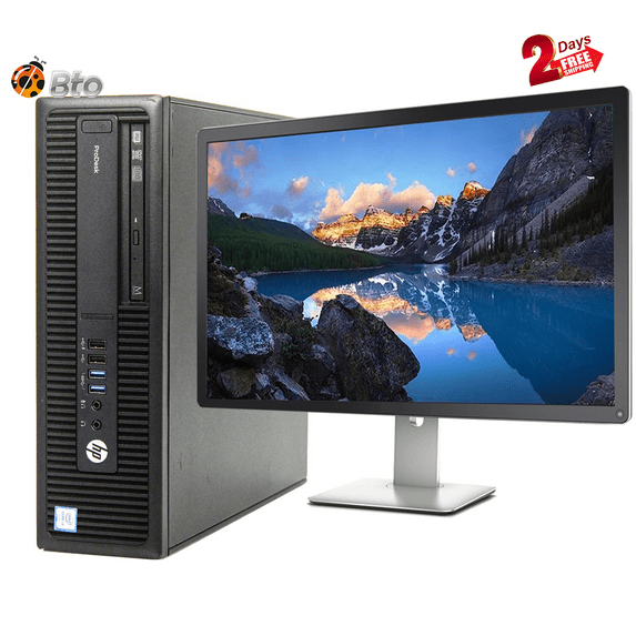 Restored HP Prodesk 600 G2 SFF Desktop Computer Core i5-6th, 8GB Ram, 500GB HDD, New 24"LCD, Keyboard & Mouse, WiFi, Bluetooth, Win10 Pro (Refurbished)