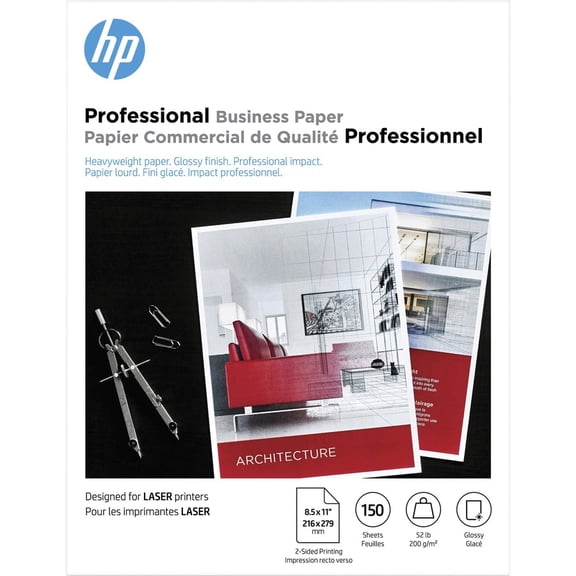 HP Professional Business Paper Glossy Laser 200gsm 150 Sheets 8.5 x 11 4WN10A