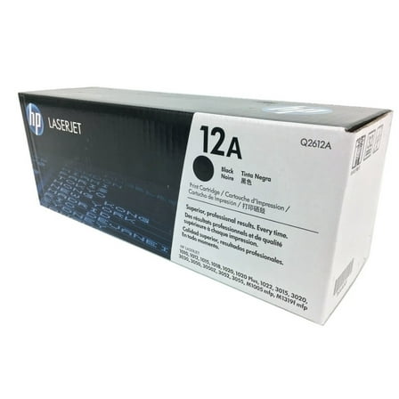 HP Q2612A Toner GENUINE HP 12A Toner for HP LaserJet 1010, 1012, 1015, 1018, 1022, 3015, 3020, 3030, 3050, 3052, 3055, M1005, M1319f series laser printers - Black Toner Cartridge