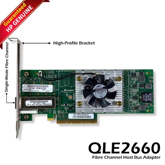 Pre-Owned HP QLE2660 SN1000Q 16GB 1-port PCIe FC HBA QW971A 699764-001 QW971-63001