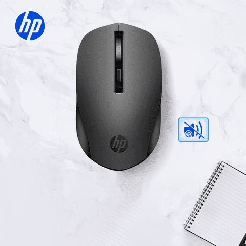 HP S1000 Plus Quiet Wireless Mouse, Dual Bluetooth & 2.4GHz, Quiet Clicks, 24-Month Battery,1600 DPI, Ambidextrous, Eco-Friendly Design, Multi-OS, Black