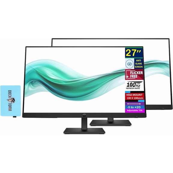 HP Series 3 Pro 27 FHD IPS 5ms Flicker-Free DP VESA w/DKZ Hub 2-Pack