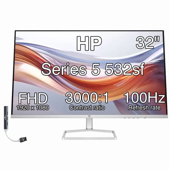 HP - Series 5 532sf 32" FHD VA Monitor 100Hz, (94F50AA#ABA) Black w/DKZ Hub