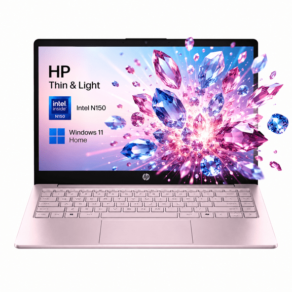 HP Slim Laptop, 14" HD Display, Intel N150 Processor, 16GB Memory, 128GB Storage, Win 11 (1-Year Office 365 included)