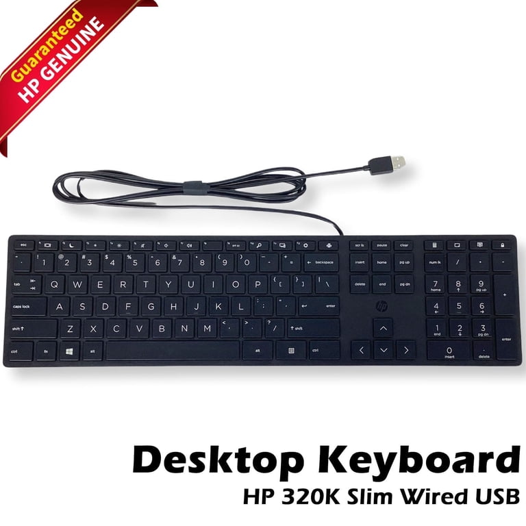 HP, Wired Keyboard, L96909-001, Slim Mini 108 Keys Black - Walmart.com