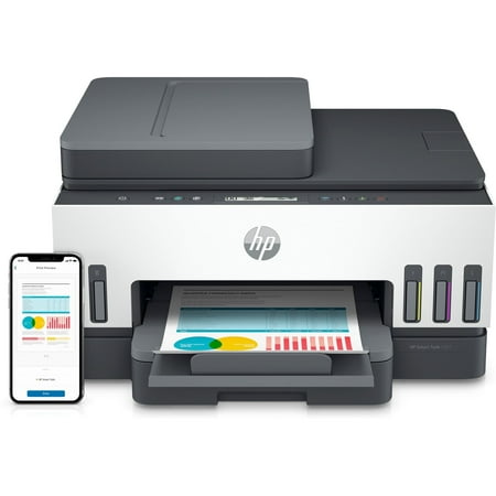 HP - Smart Tank 7301 Wireless AI-Enabled All-in-One Cartridge-Free Supertank Inkjet Printer with 3 Years of Ink Included¹ - White & Slate