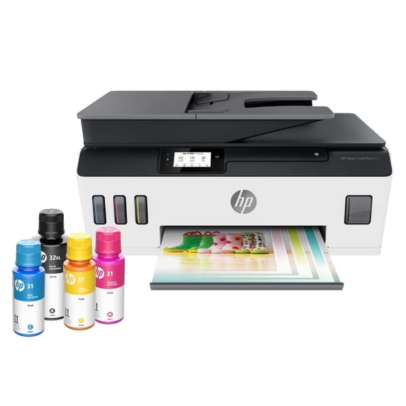 HP Smart Tank Plus 651 Wireless Cartridge-free All-in-One Ink Tank Printer with up to 3 years of ink included (7XV38A)