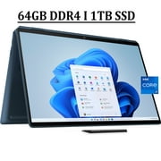 HP Spectre X360 16 2-in-1 Business Laptop 16" 3K+ IPS 100% sRGB Touchscreen 12th Gen Intel 14-Core i7-12700H Processor 64GB DDR4 1TB SSD Backlit Fingerprint Thunderbolt Pen B&O Audio HDMI Win11 Blue