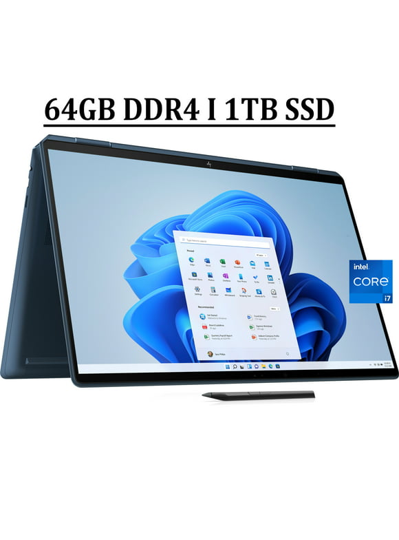 HP Spectre X360 16 2-in-1 Business Laptop 16" 3K+ IPS 100% sRGB Touchscreen 12th Gen Intel 14-Core i7-12700H Processor 64GB DDR4 1TB SSD Backlit Fingerprint Thunderbolt Pen B&O Audio HDMI Win11 Blue