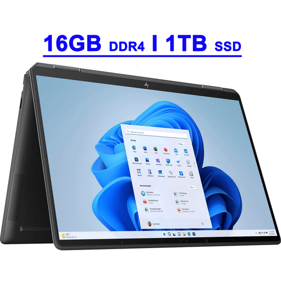 HP Spectre x360 Premium 2-in-1 Laptop 13.5" 3K2K OLED Touchscreen (HDR 500nits, 100% DCI-P3) Intel 10-core i7-1355U 16GB DDR4 1TB SSD Backlit Fingerprint Thunderbolt4 B&O Sleeve Pen Win11 Black