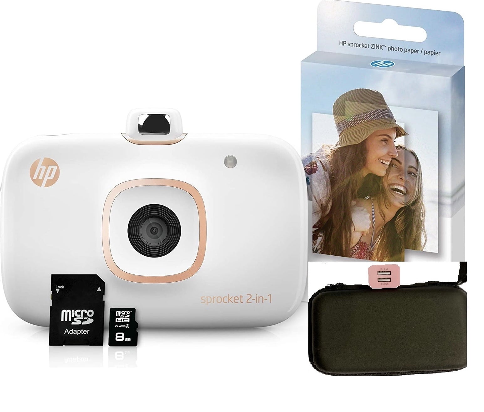 HP Sprocket 2-in-1 Instant Camera & Pocket Photo Printer + Travel