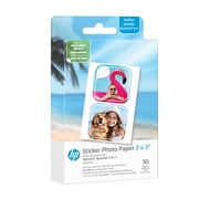 HP Sprocket 2x3 Premium Zink Pre-Cut Sticker Photo Paper, 30 Sheets, Compatible with HP Sprocket Photo Printers