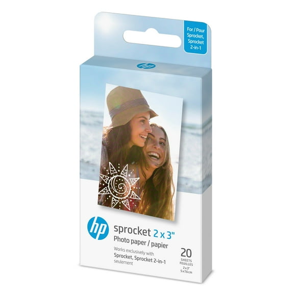 HP Sprocket 2x3" Premium Zink Sticky Back Photo Paper (20 Sheets) Compatible with HP Sprocket Photo Printers