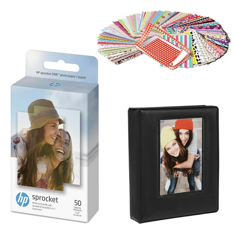 HP Sprocket 2x3 Premium Zink Sticky Back Photo Paper (50 Sheets) Starter  Bundle