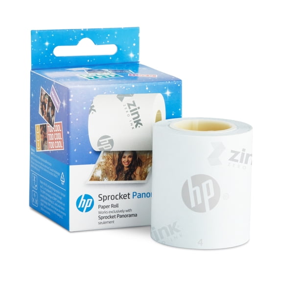 HP Sprocket Panorama Sticky Backed Paper Roll Photo Paper, 2 x 0.5/9 inches