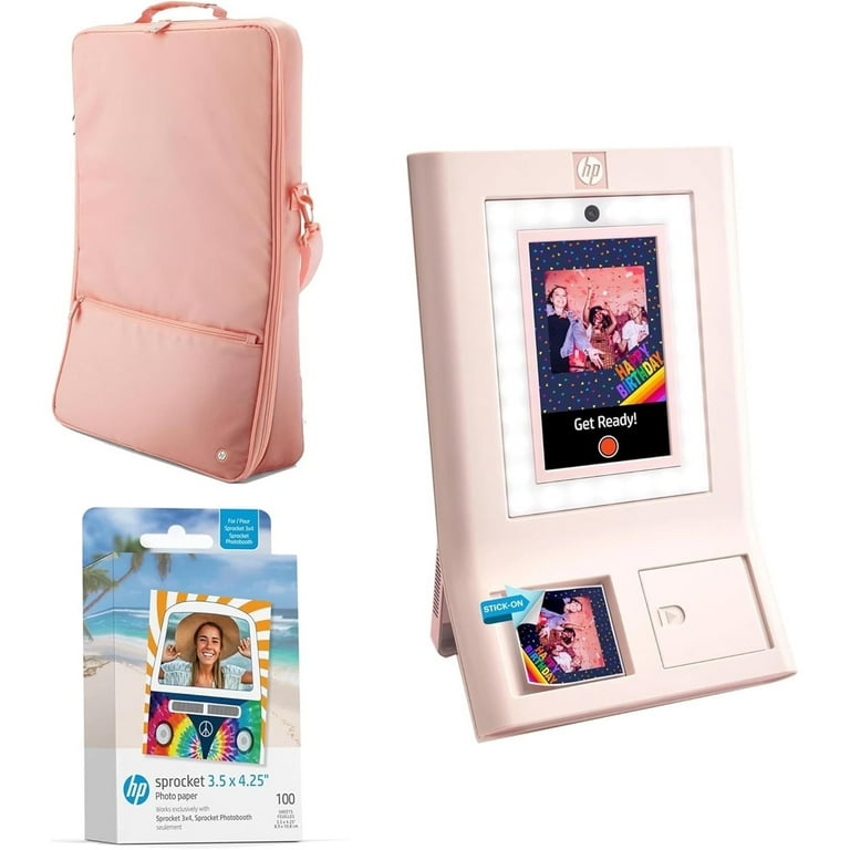 HP Sprocket Photo Booth Portable Photo Printer, ZINK Zero Ink
