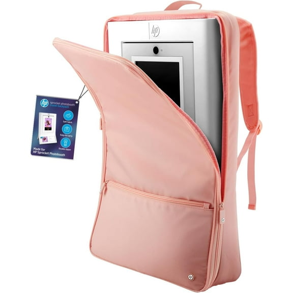 HP Sprocket Photobooth Travel Backpack, Pink, Padded Case with Adjustable Straps and Front Pocket