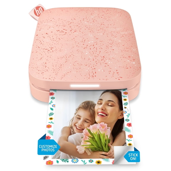 HP Sprocket Portable 2x3" Photo Printers, with 10 Sheets Zink Sticky-Backed Photo Paper, Blush Pink