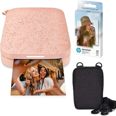 HP Sprocket 2x3 Portable Instant Photo Printer, ZINK Zero Ink, Bluetooth, Case & 20 Sheets