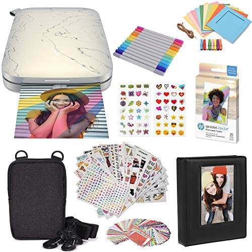 HP Sprocket Select Portable Instant Photo Printer for Android and iOS devices (Sea Mist) Starter Bundle