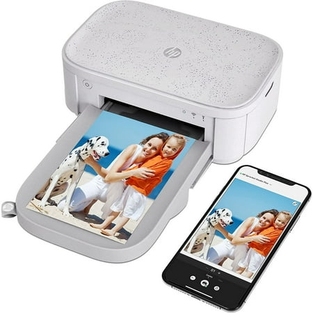 HP - Sprocket Studio Plus WiFi Photo Printer, Compatible with iOS and Android - White