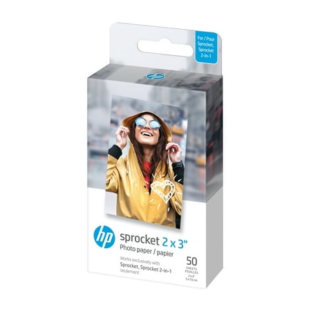 HP - Sprocket  2" x 3" Premium Sticky-Backed Zink Photo Paper - 50 Pack