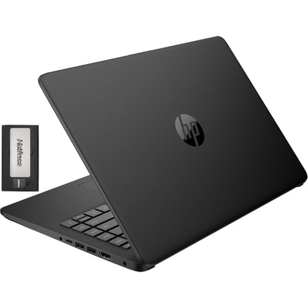 HP Stream 14" HD BrightView Laptop, Intel Celeron N4120, 16GB RAM, 416GB Storage (128GB eMMC + 288GB Docking Station Set), Intel UHD Graphics, 720p Camera, Wi-Fi, 1 Year Office 365, Win 11 S, Black